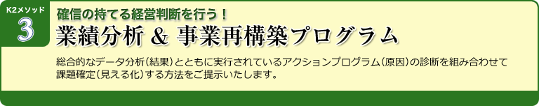K2メソッド3 : 業績分析＆事業再構築プログラム